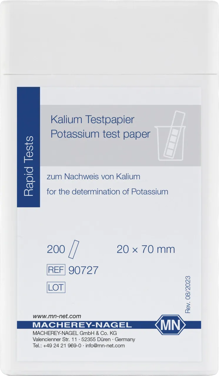 Potassium test paper test strips 20 x 70 mm sufficient for 200 determinations