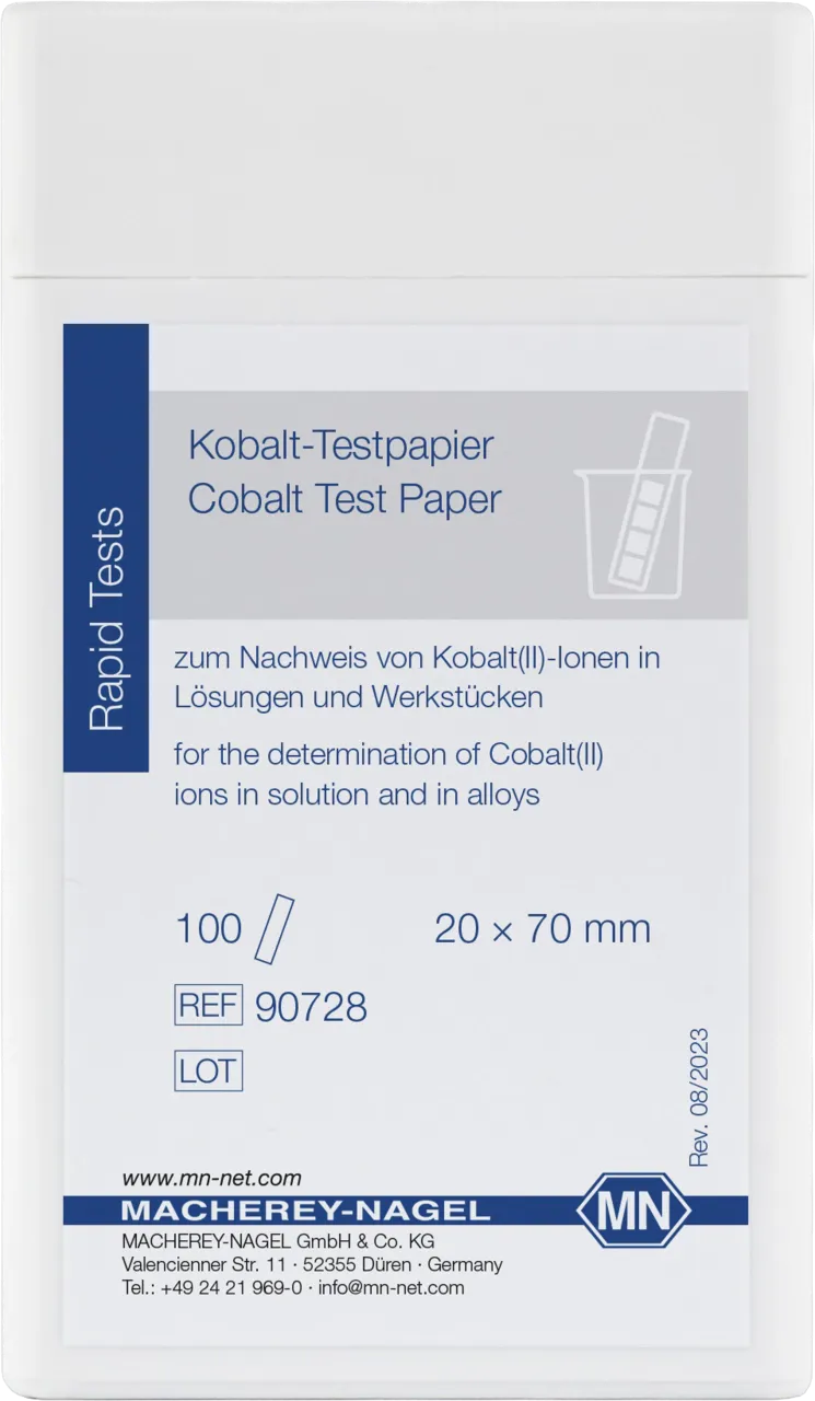 Cobalt test paper test strips 20 x 70 mm sufficient for 100 determinations