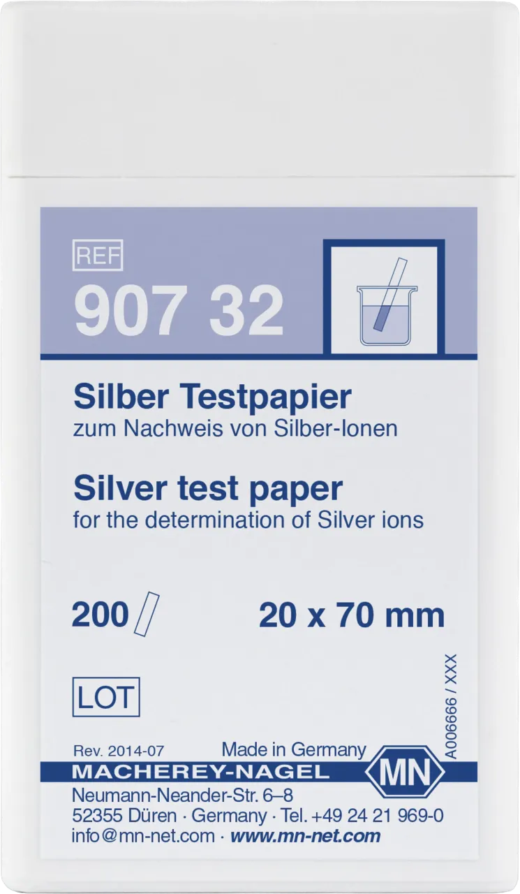 Silver test paper test strips 20 x 70 mm sufficient for 200 determinations