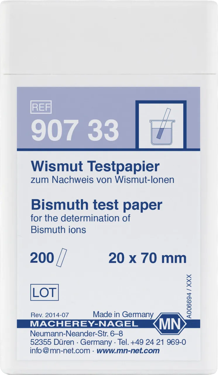 Bismuth test paper test strips 20 x 70 mm sufficient for 200 determinations