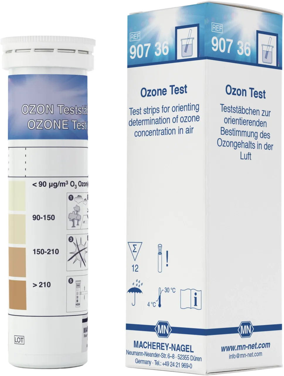 OZONE test sticks pack of 12 test sticks 10 x 95 mm