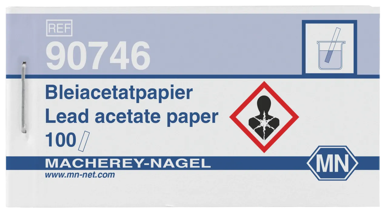 Lead acetate paper booklet 10 x 75 mm sufficient for 100 determinations minimum order quantity: 5 pieces