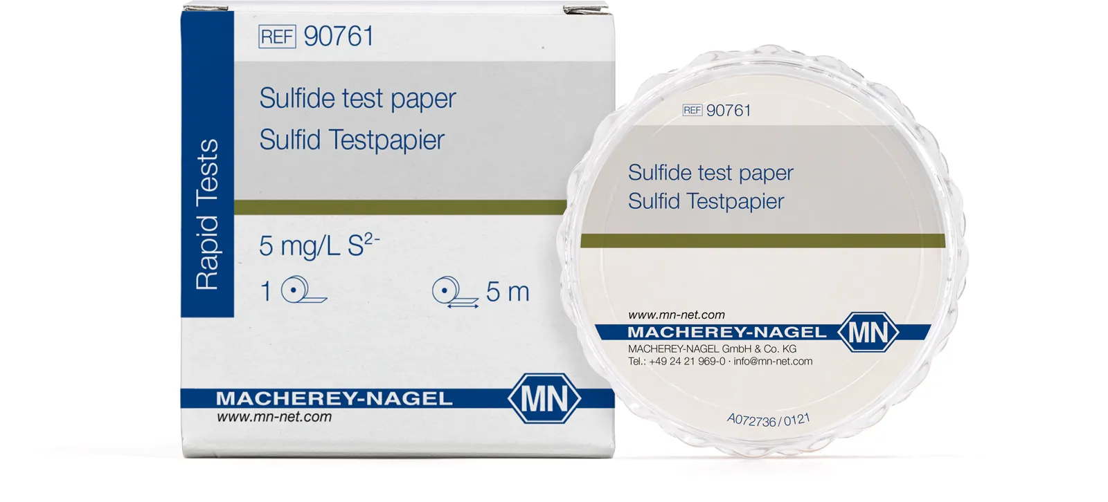 Sulfide test paper test paper reel of 5 m length, 7 mm wide