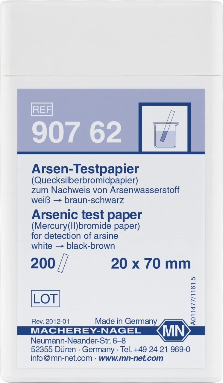 Arsenic test paper (mercury bromide paper) test strips 20 x 70 mm sufficient for 200 determinations