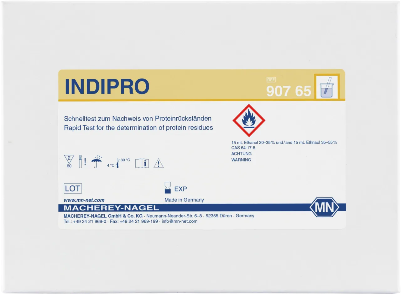 INDIPRO test strips 10 x 95 mm and reagents sufficient for 60 determinations