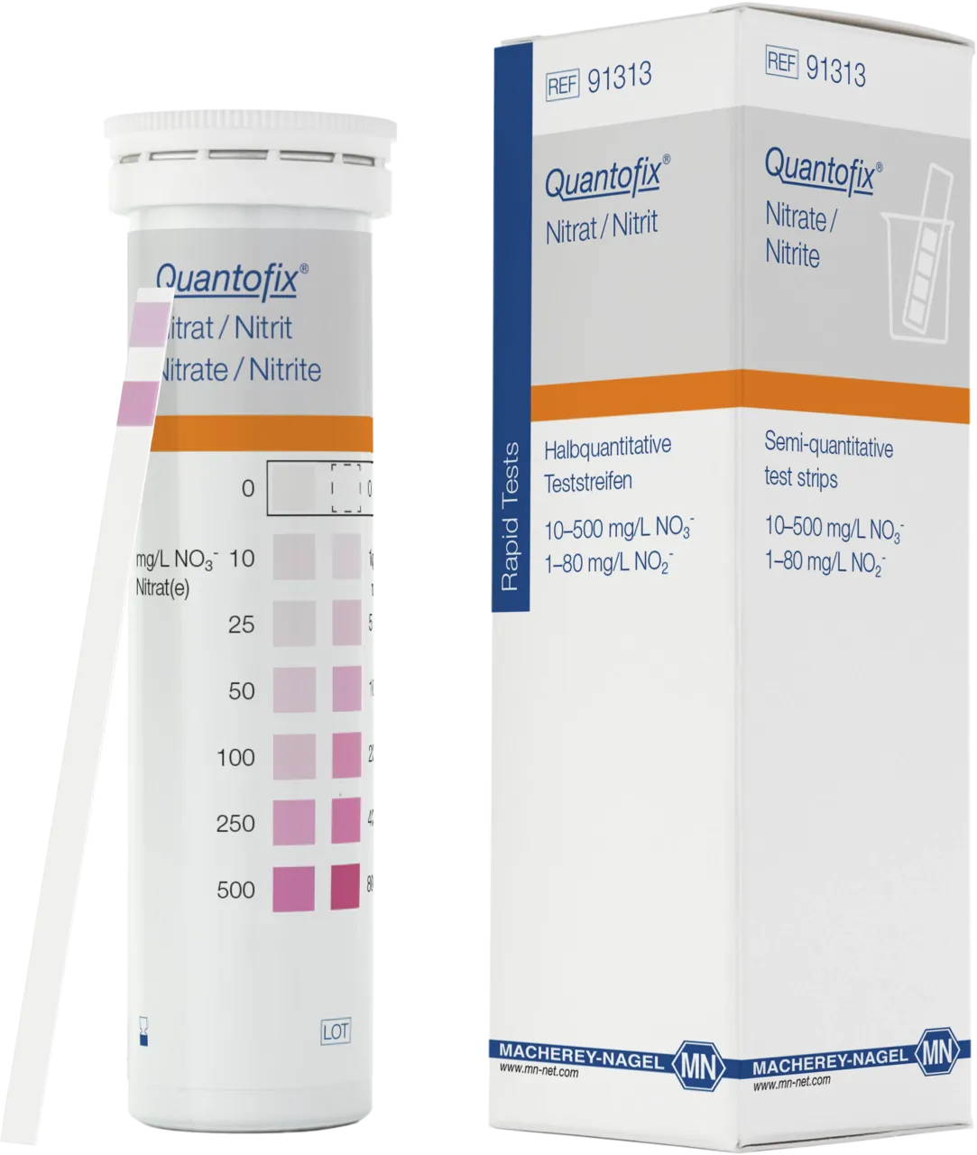 Semi-quantitative test strips QUANTOFIX Nitrate/Nitrite (tube of 100 testing sticks)