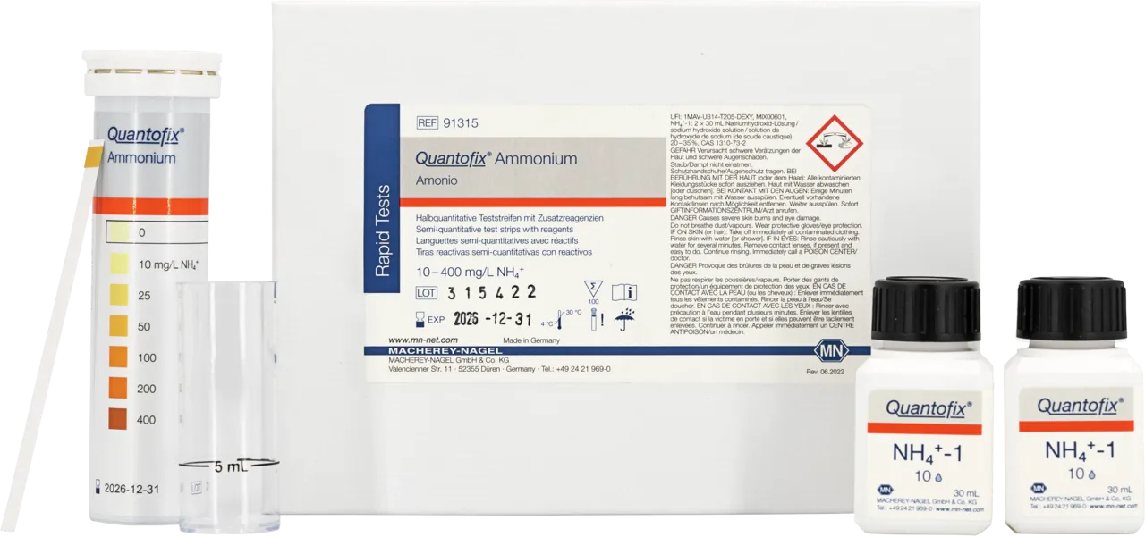 Semi-quantitative test strips QUANTOFIX Ammonium