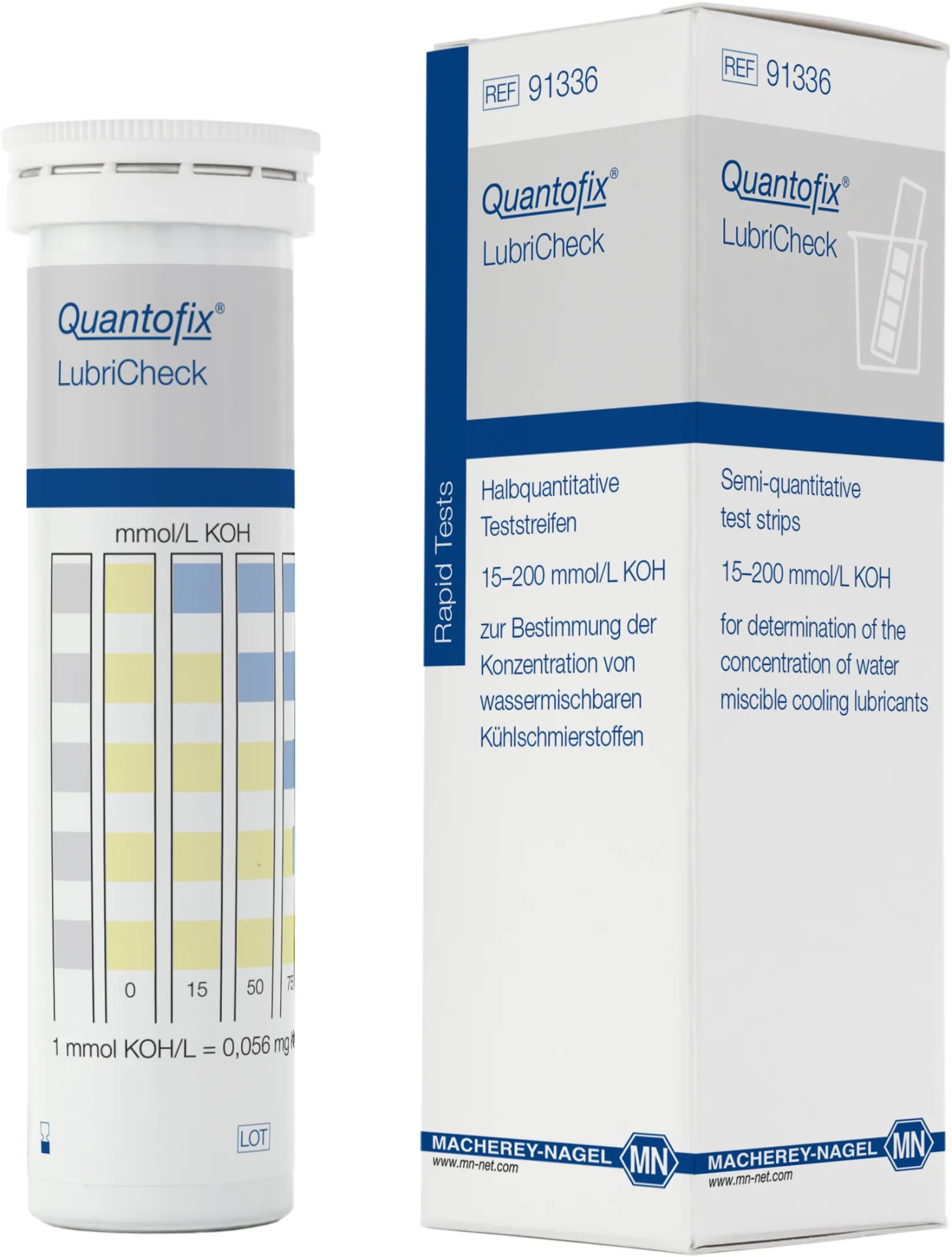 QUANTOFIX LubriCheck test strips 6 x 95 mm measuring range: 0-15-50-75-130-200 mmol/L KOH sufficient for 100 determinations