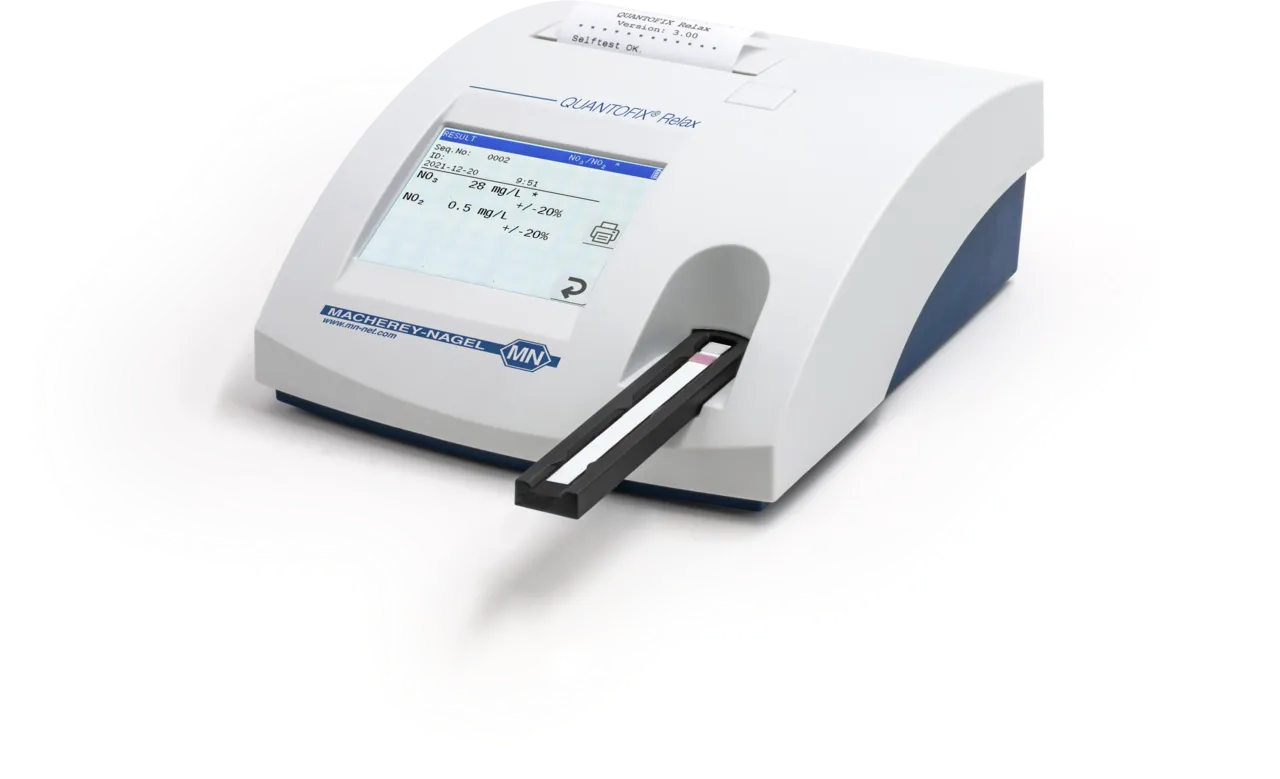 QUANTOFIX Relax, Reflectometer suitable for evaluation of QUANTOFIX test strips incl. power supply, adapter, manual, 1 roll of printer paper and certificate