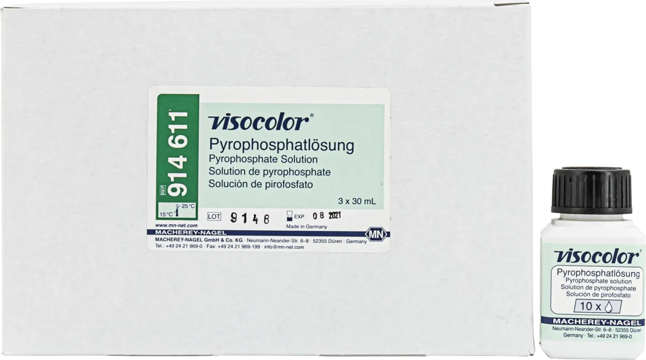 VISOCOLOR Reagent case for soil analysis Pyrophosphate solution, pack of 3x30 mL