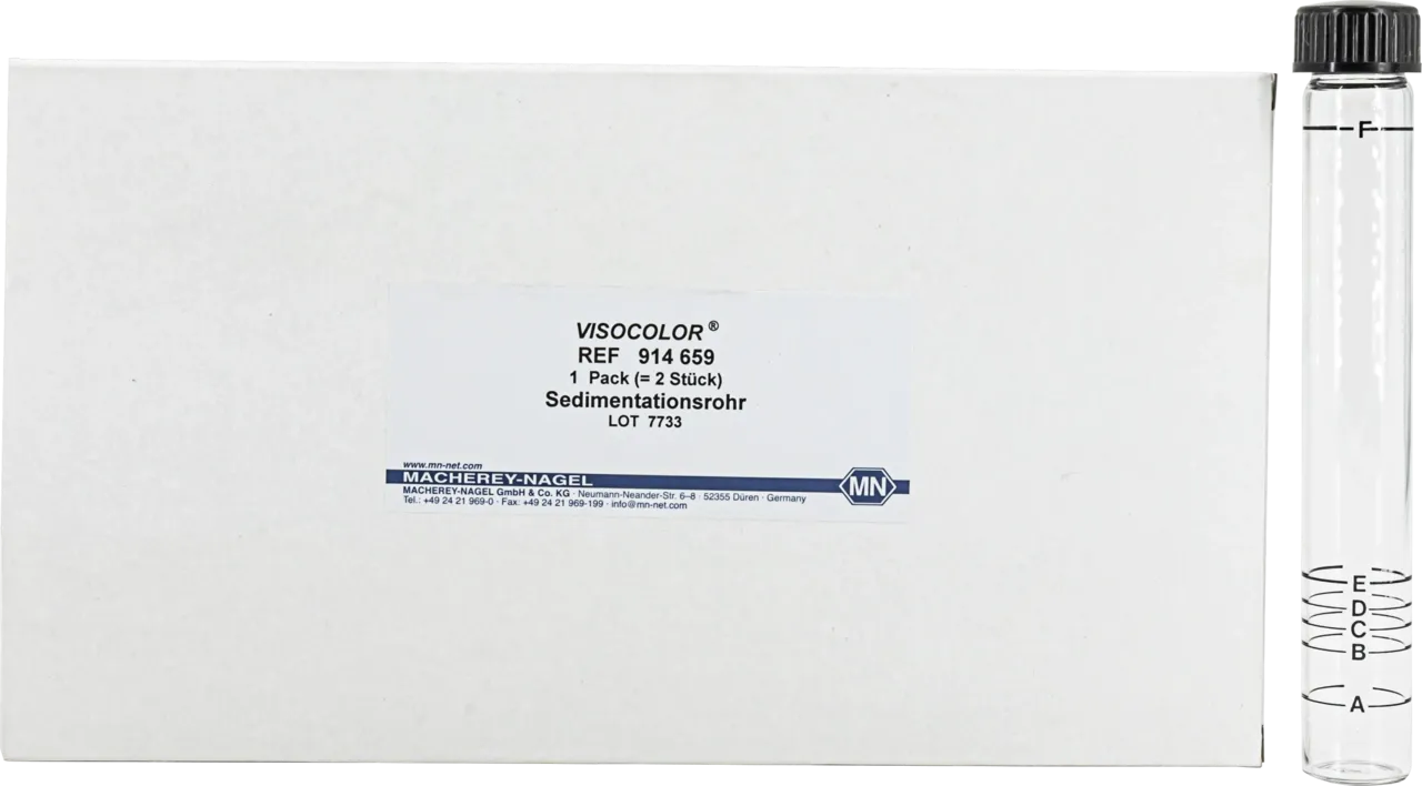 VISOCOLOR Reagent case for soil analysis Sedimentation tube with screw cap pack of 2