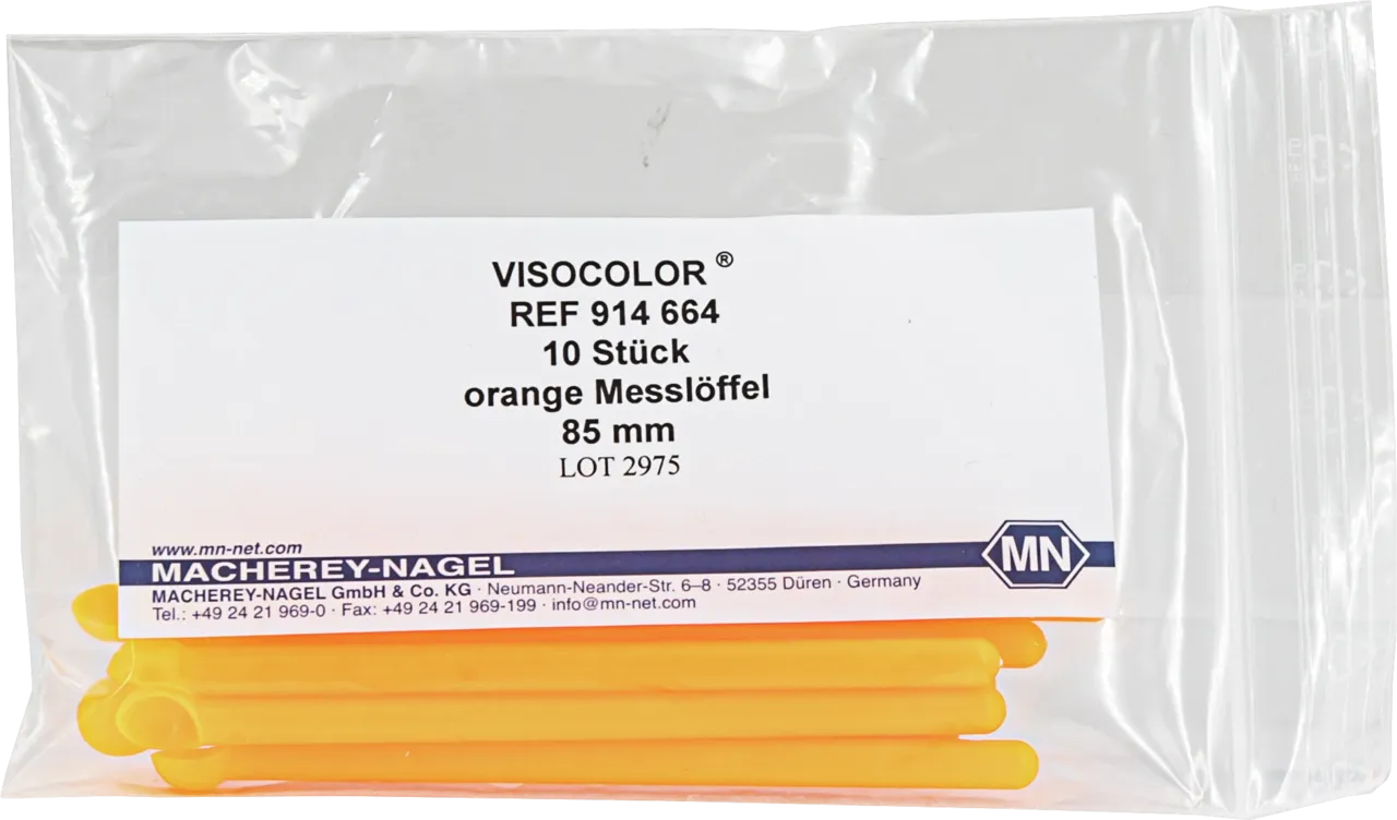 VISOCOLOR measuring spoon, orange, 85 mm pack of 10