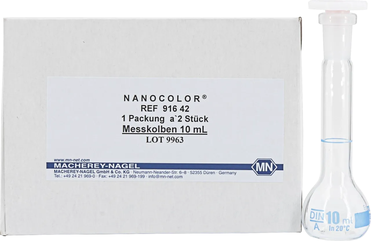 NANOCOLOR Volumetric flask 10 mL for reduced sample preparation pack of 2