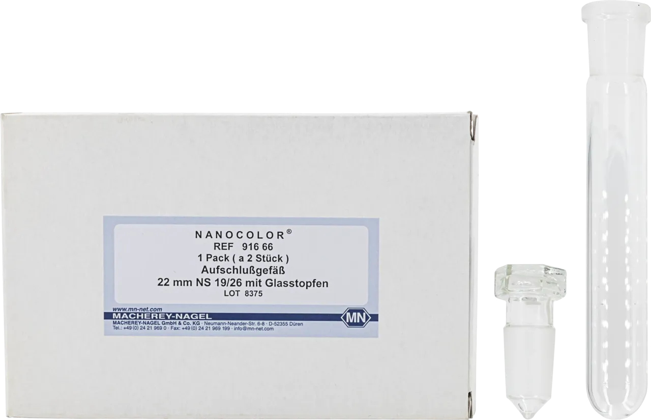 NANOCOLOR tube for sample decomposition 22 mm with glass stopper, pack of 2