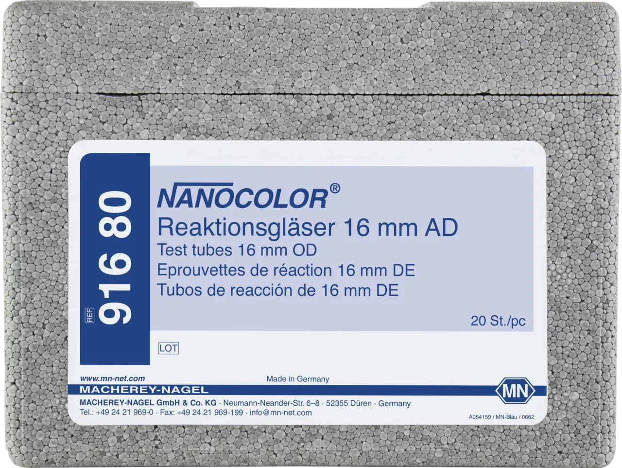 NANOCOLOR Test tubes 16 mm OD pack of 20