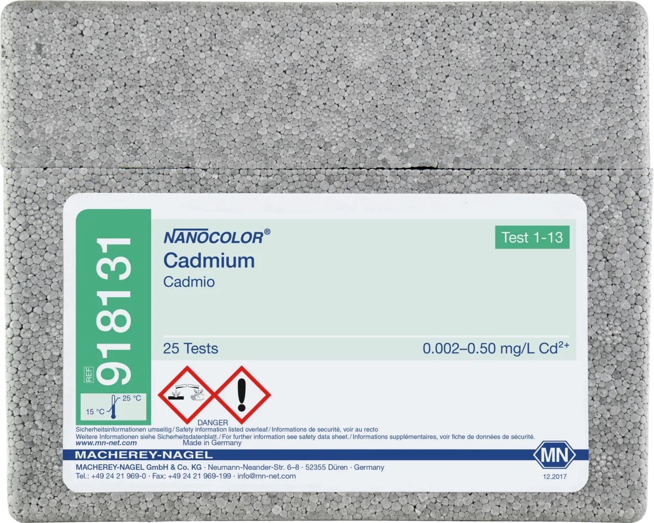 NANOCOLOR Cadmium (without CCl4) Standard test (additionally carbon tetrachloride is necessary)