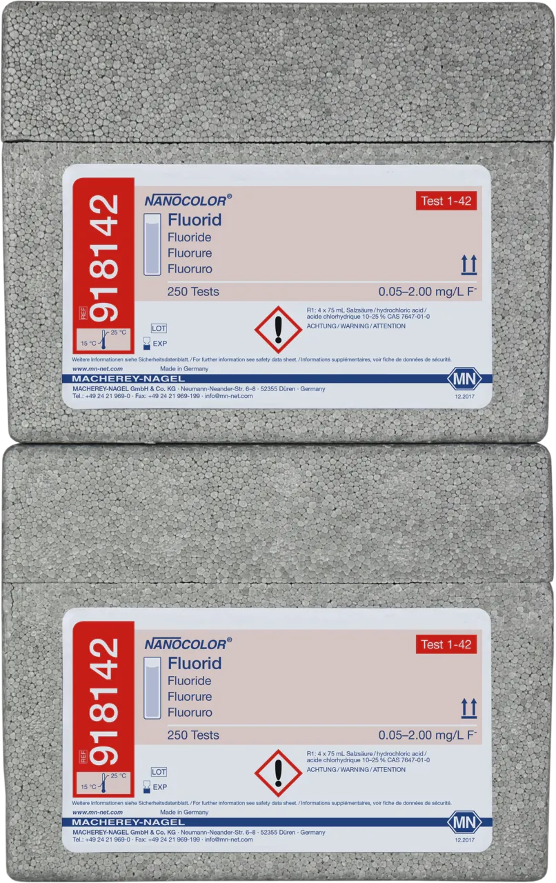 NANOCOLOR Fluoride standard test measuring range: 0.05-2.00 mg/L F- sufficient for 500 determinations