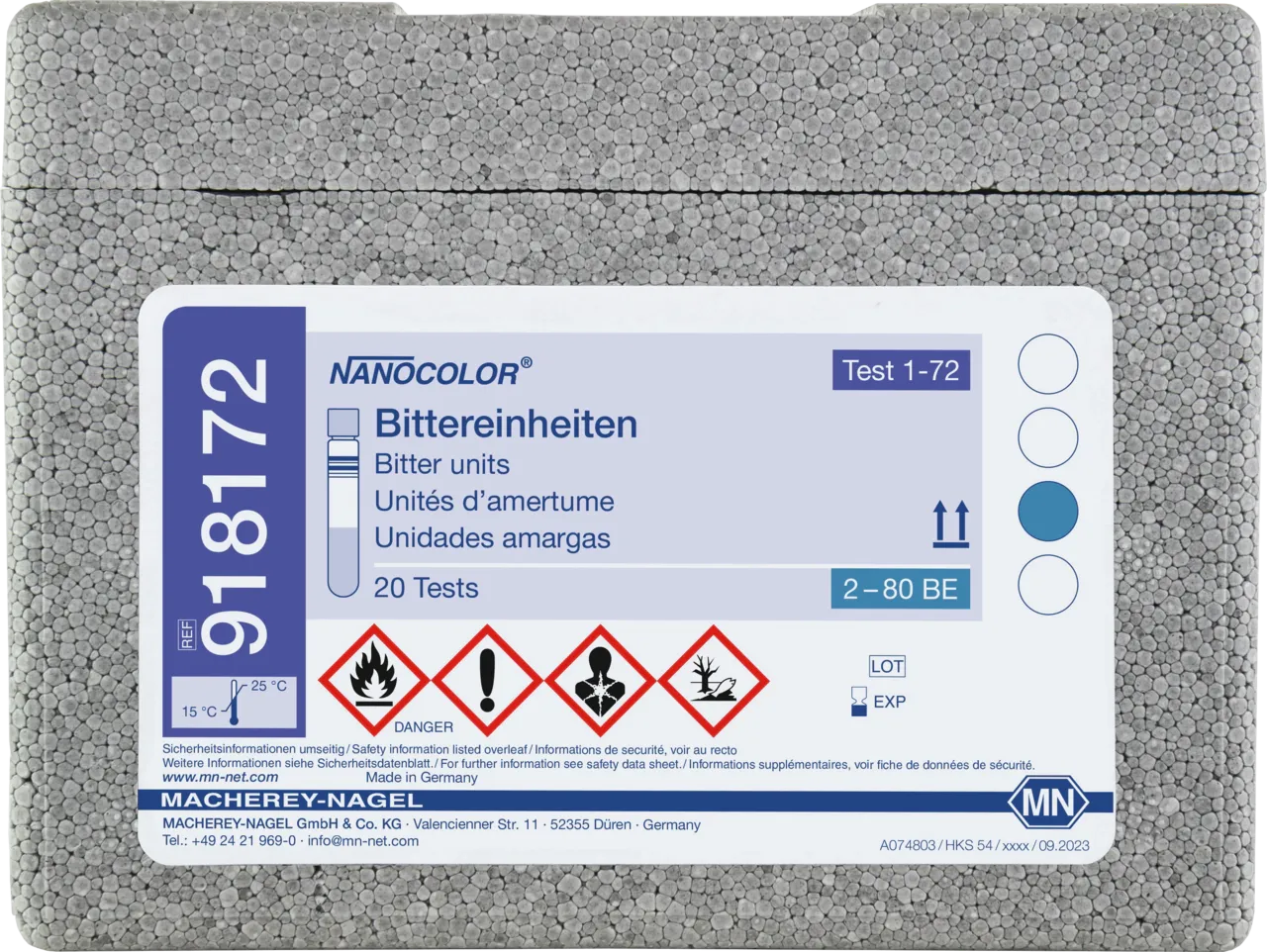 NANOCOLOR Bitter units For evaluation in 10 mm cuvettes Test with Barcode For evaluation in 10 mm quartz cuvettes pack of 20 tests