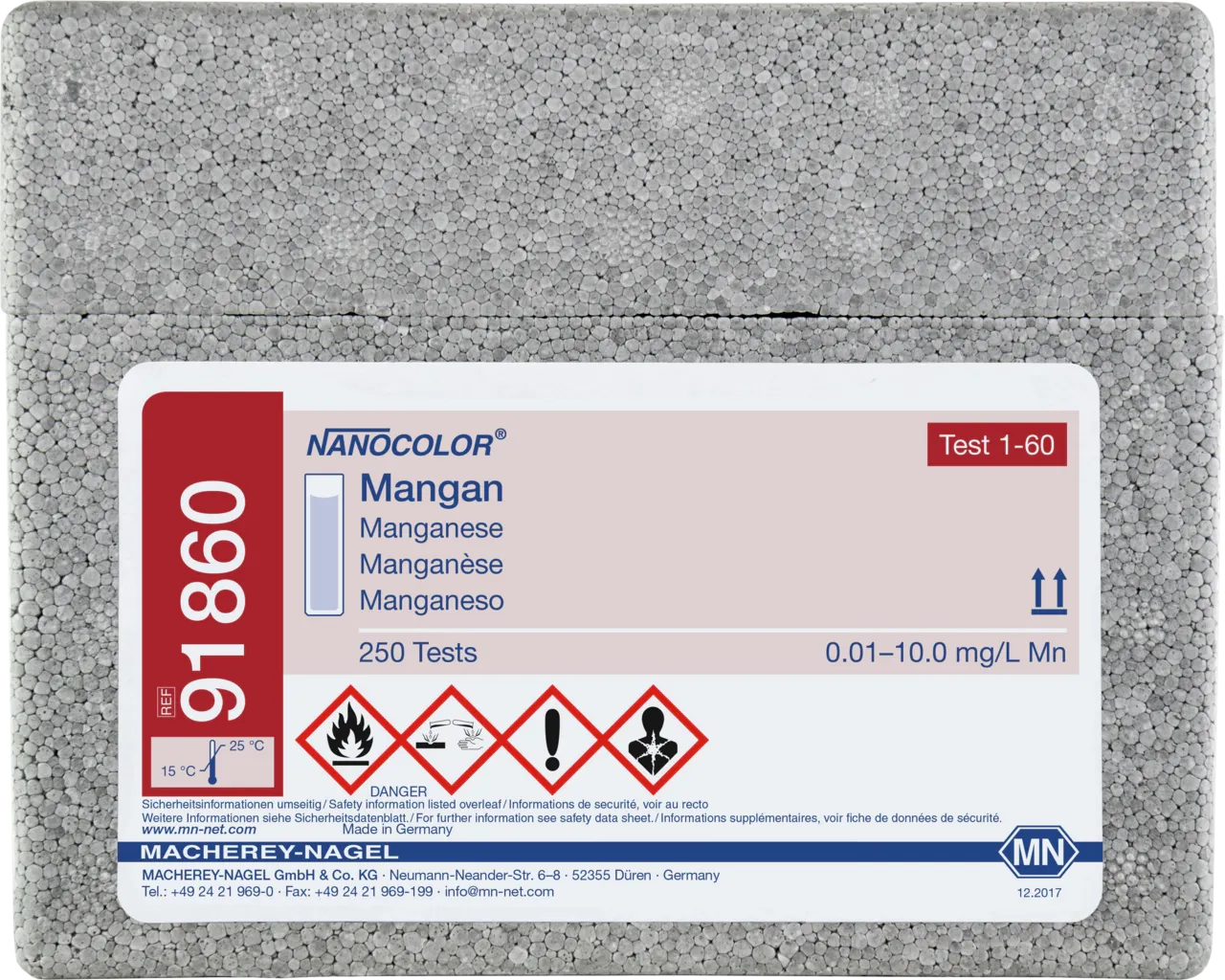 NANOCOLOR Manganese standard test measuring range: 0.01-10.0 mg/L Mn sufficient for 250 determinations