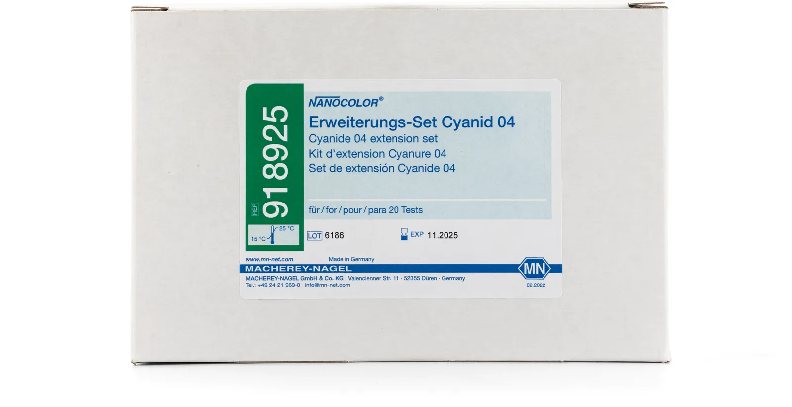 NANOCOLOR cyanide 04 extension set for sample preparation for the cuvette test easily liberated Cyanide 04 Pg. à 20 cartridges and 4 syringes for 20 determinations