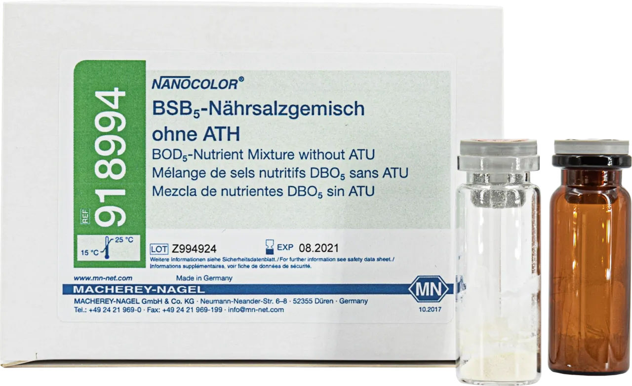 NANOCOLOR Nutrient mixture <H>without</> NATH for preparation of inoculating water for BOD5 determination pack of 20 vials