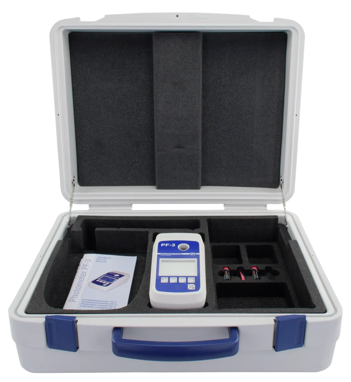 NANOCOLOR reagent case with photometer PF-3 COD with additional space for 1 heating block NANOCOLOR VARIO C2 or NANOCOLOR VARIO Mini, 2 pipettes and 3 NANOCOLOR tube tests