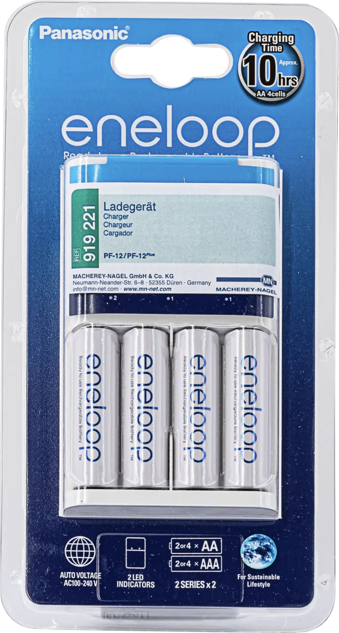Battery charger including 4 rechargeable batteries for photometer PF-12/PF-12Plus with Euro plug (type C)