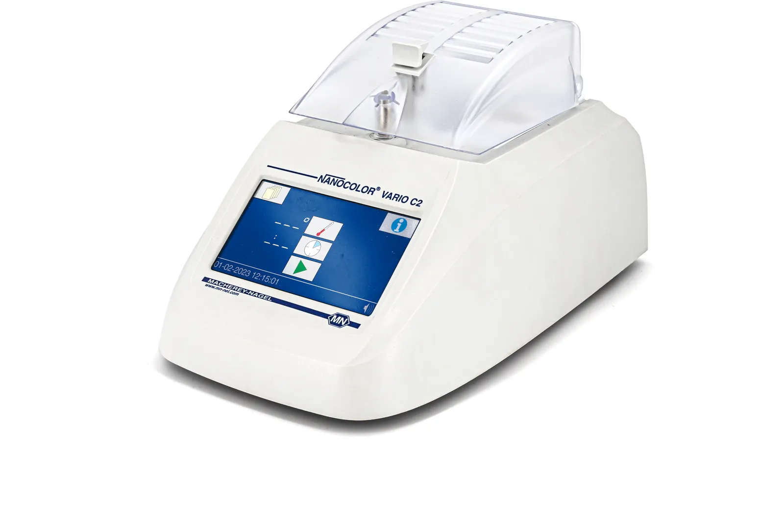Heating block NANOCOLOR VARIO C2 M - with big bores - 8 bores for test tubes 16 mm OD, 2 bores for reaction vessels 22 mm diametre