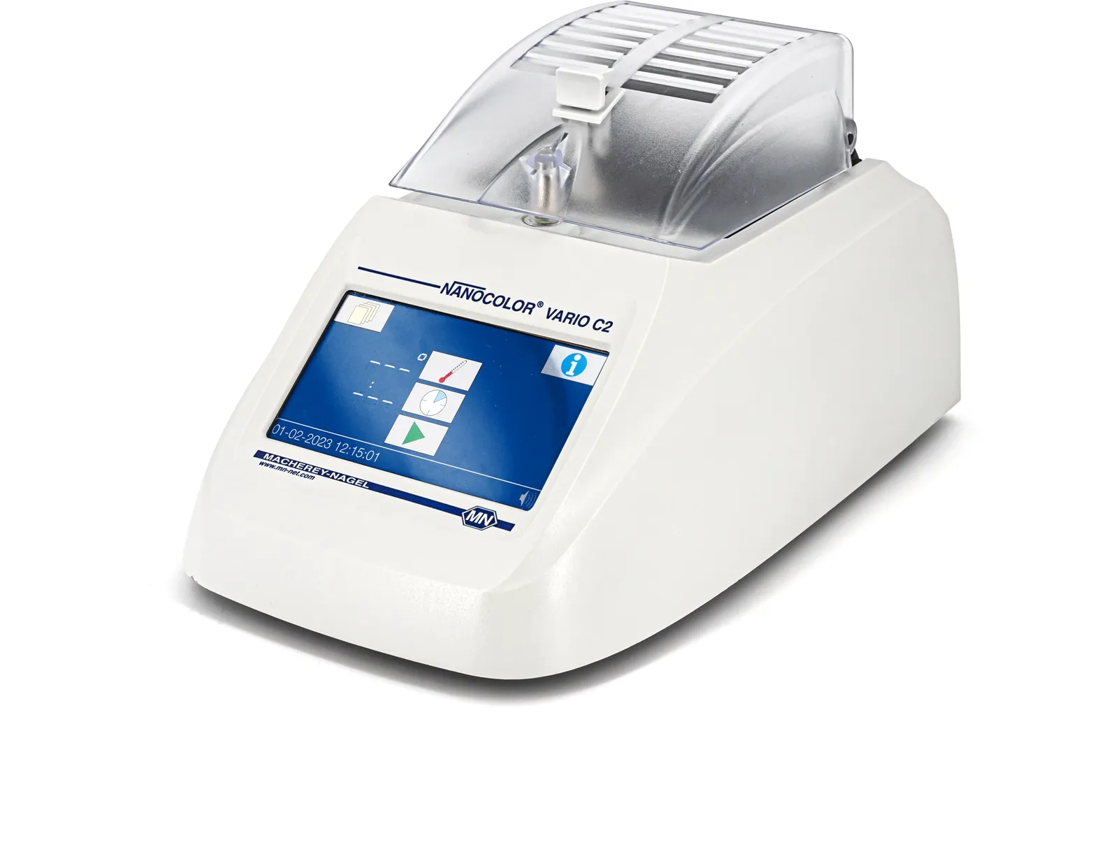 Heating block NANOCOLOR VARIO C2 12 bores for test tubes 16 mm OD, incl. power cable, movable protective covering, manual, data cable and software-DVD
