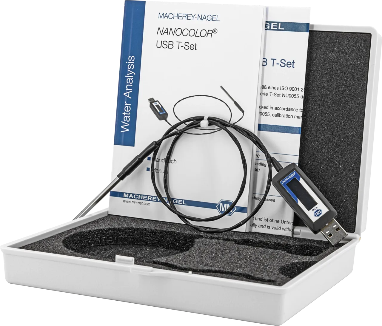 NANOCOLOR USB T-Set with temperature display for electronic control of the temperature and calibration of the heating block NANOCOLOR VARIO Mini, VARIO 4, VARIO C2 and VARIO HC