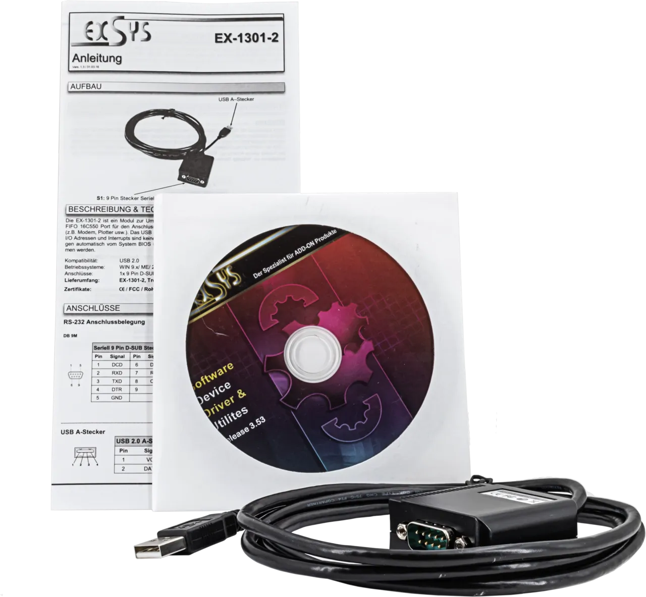 USB-serial-adapter for heating blocks NANOCOLOR VARIO 4, VARIO C2, VARIO HC, VARIO 3 VARIO compact, NANOCOLOR T-Set and QUANTOFIX Relax