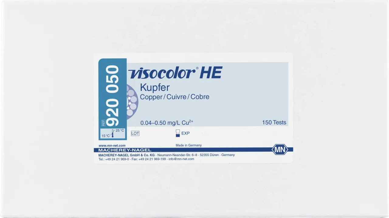 VISOCOLOR HE Copper highly sensitive test kit measuring range: 0.04-0.50 mg/L Cu2+ sufficient for 150 determinations
