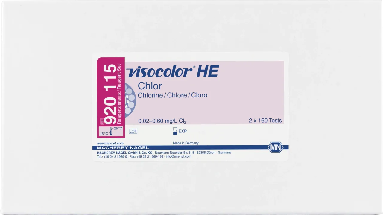 VISOCOLOR HE Chlorine highly sensitive test kit - refill pack - measuring range: 0.02-0.60 mg/L Cl2 sufficient for 160 determinations