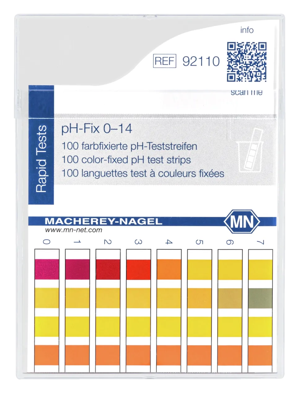 pH-Fix 0-14 indicator sticks measuring range: pH 0-1-2-3-4-5-6-7- 8-9-10-11-12-13-14 pack of 100 sticks 6 x 85 mm