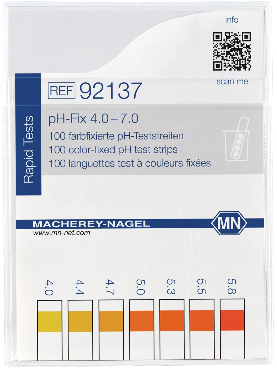 pH-Fix 4.0-7.0 indicator sticks measuring range: pH 4.0-4.4-4.7-5.0-5.3-5.5- 5.8-6.1-6.5-7.0 pack of 100 sticks 6 x 85 mm Delivery as of 8/2021 without CE marking