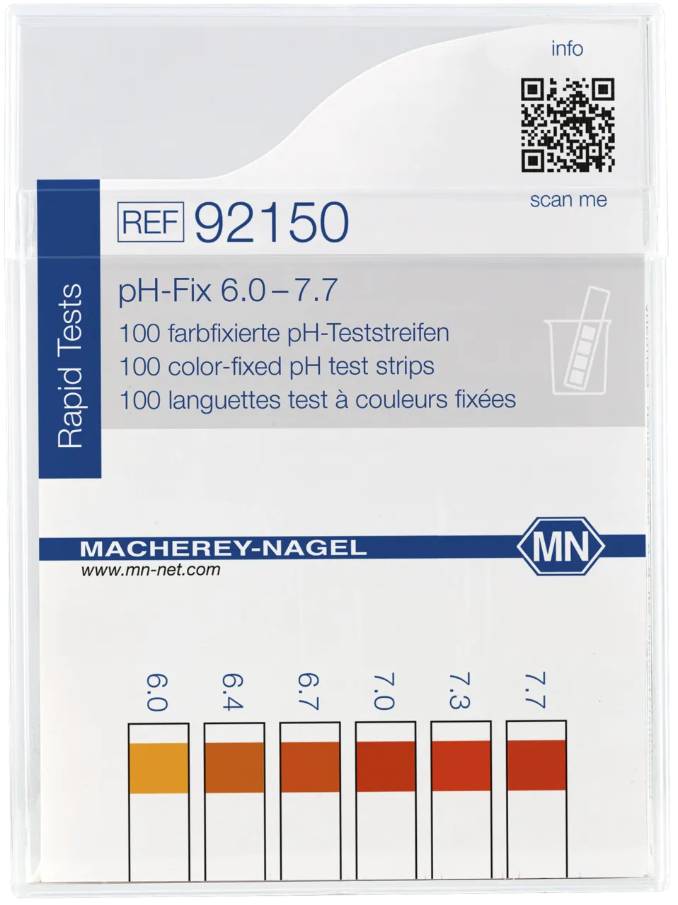 pH-Fix 6.0-7.7 indicator sticks measuring range: pH 6.0-6.4-6.7-7.0-7.3-7.7 pack of 100 sticks 6 x 85 mm