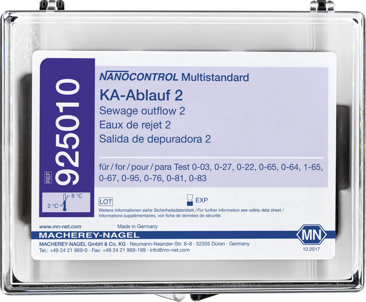 NANOCONTROL Multistandard Sewage Outflow 2 for analytical control of low concentrations