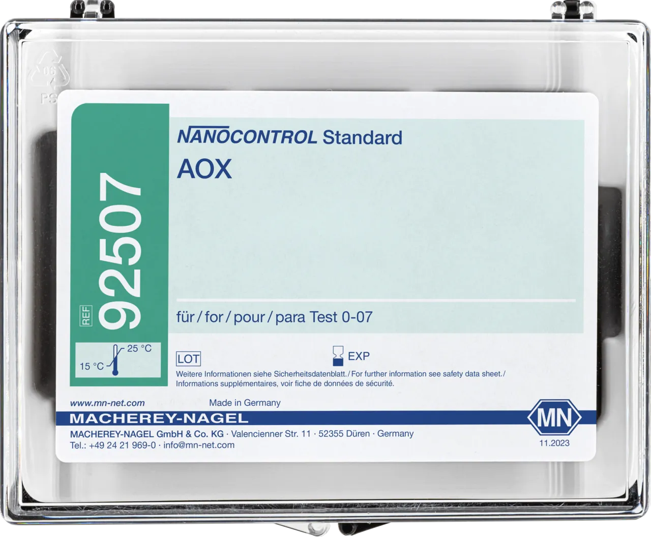 NANOCONTROL Standard AOX 2x5 mL standard solution sufficient for 20 determinations