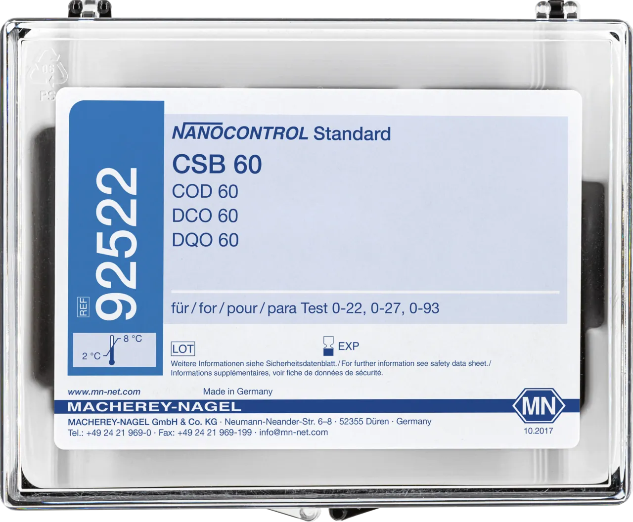 NANOCONTROL Standard COD 60 30 mL standard solution in glass bottle, sufficient for 15 determinations