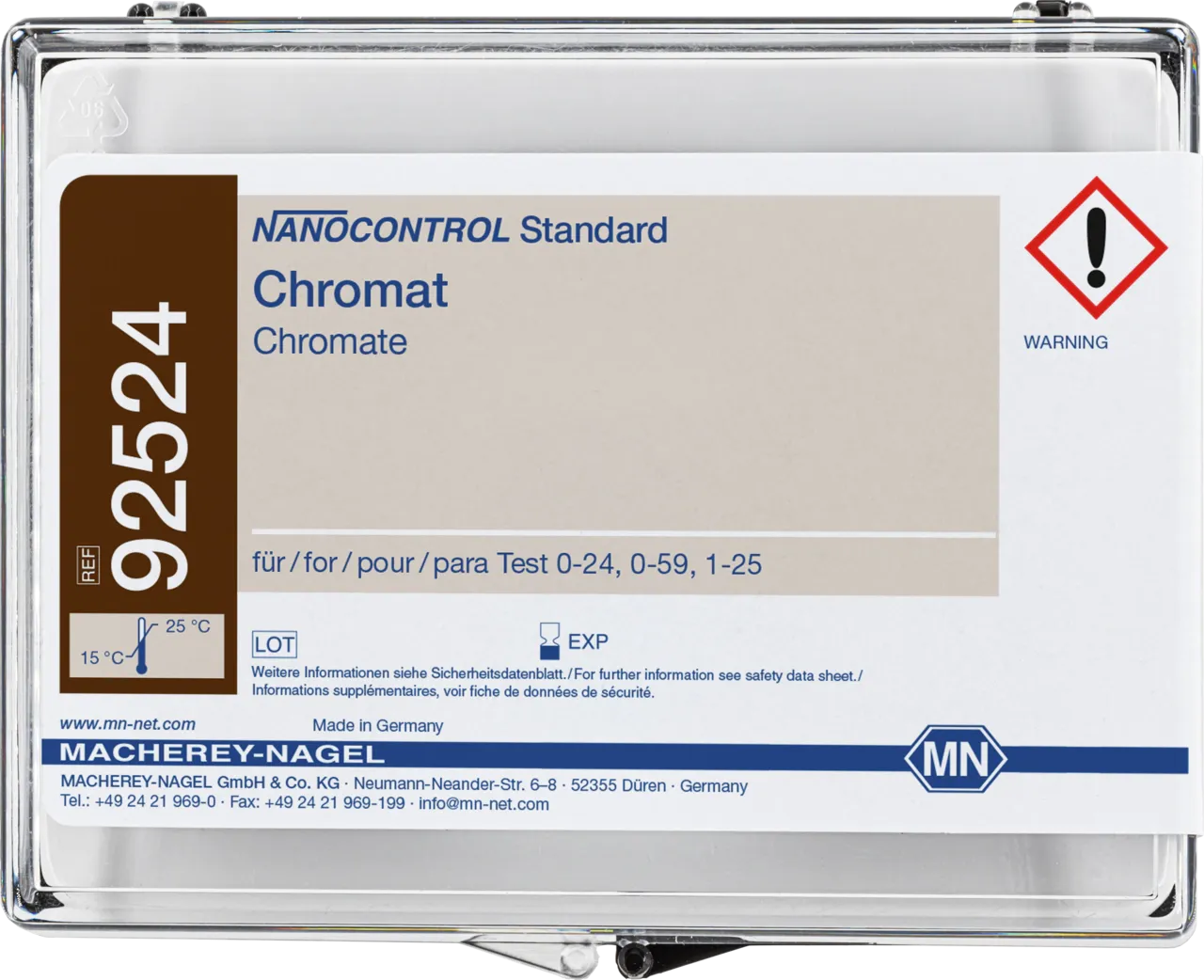 NANOCONTROL Standard Chromate 2x30 mL standard solution/ 30 mL standard addition 100+ sufficient for 15 determinations
