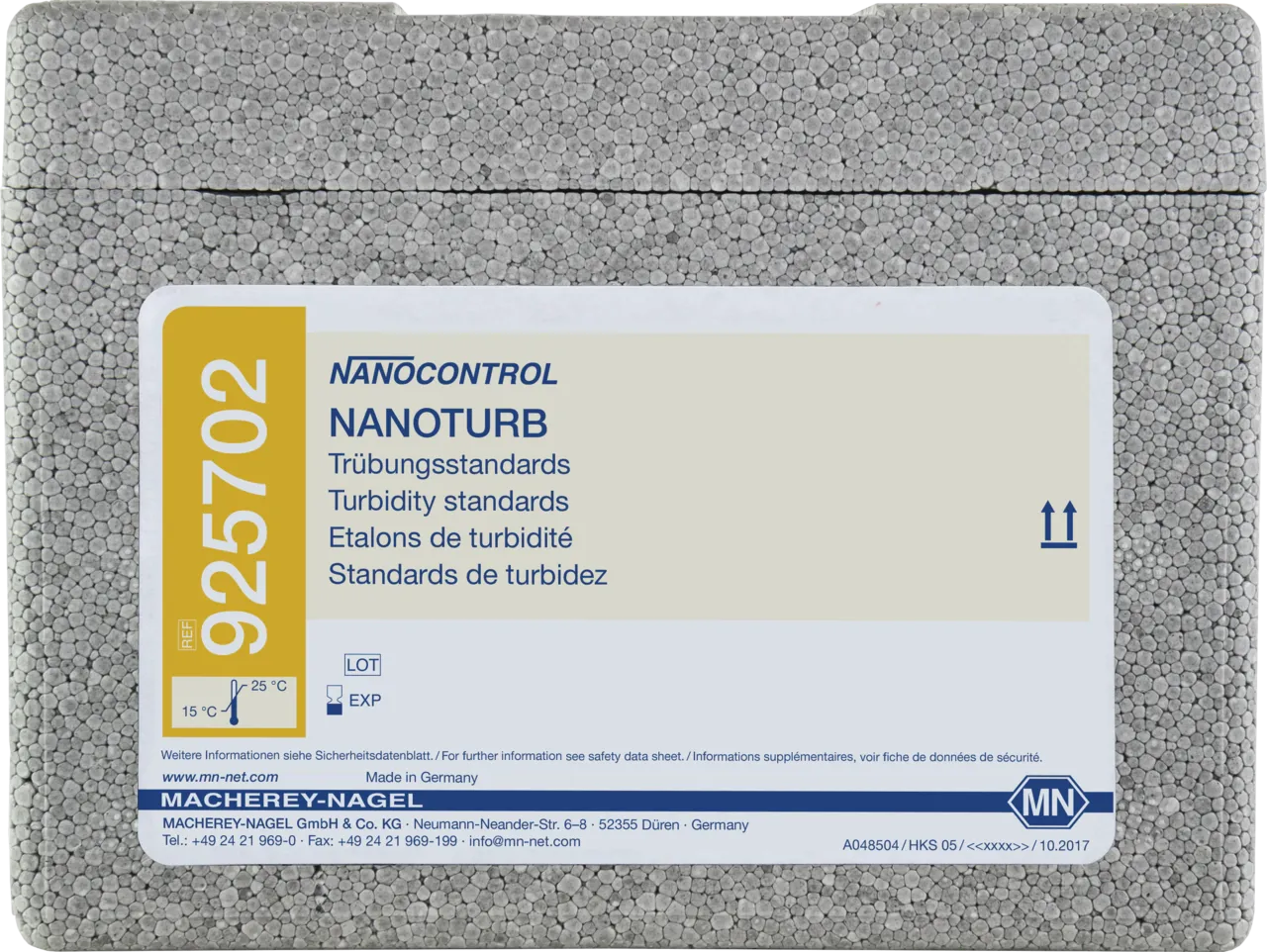 NANOCONTROL NANOTURB turbidity standard with 4 tubes (1.4,100.400 NTU) for the nephelometric turbidity calibration of NANOCOLOR spectrophtometers