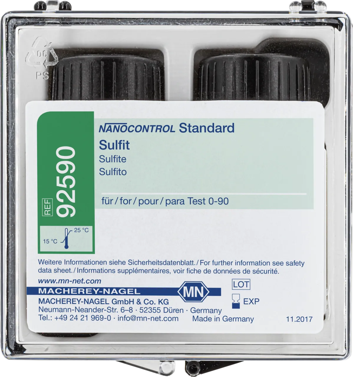 NANOCONTROL Standard Sulfite 2x30 mL standard solution sufficient for 15 determinations