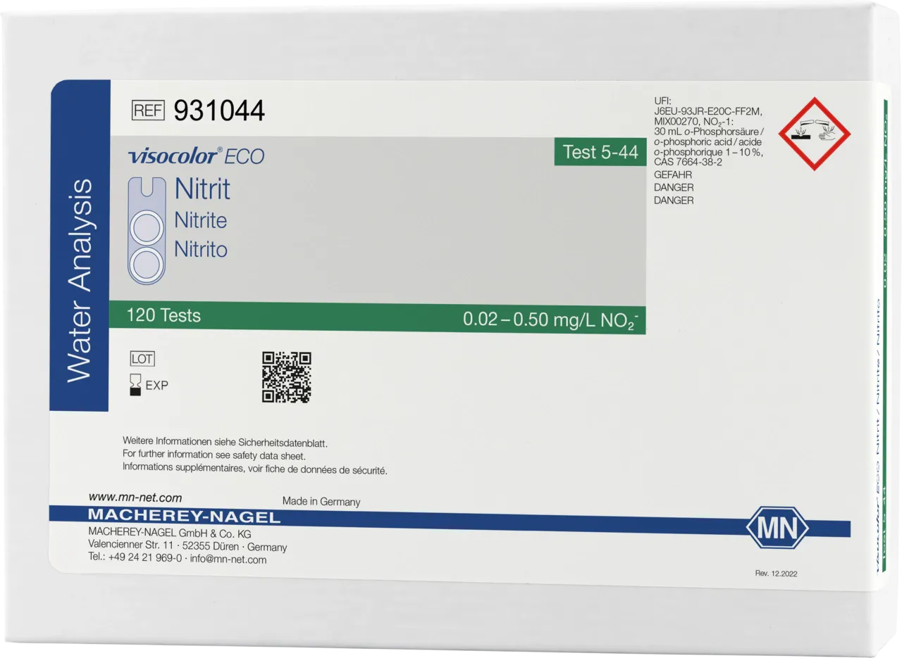 VISOCOLOR ECO Nitrite colorimetric test kit measuring range: 0.02-0.5 mg/L NO2- sufficient for 120 determinations