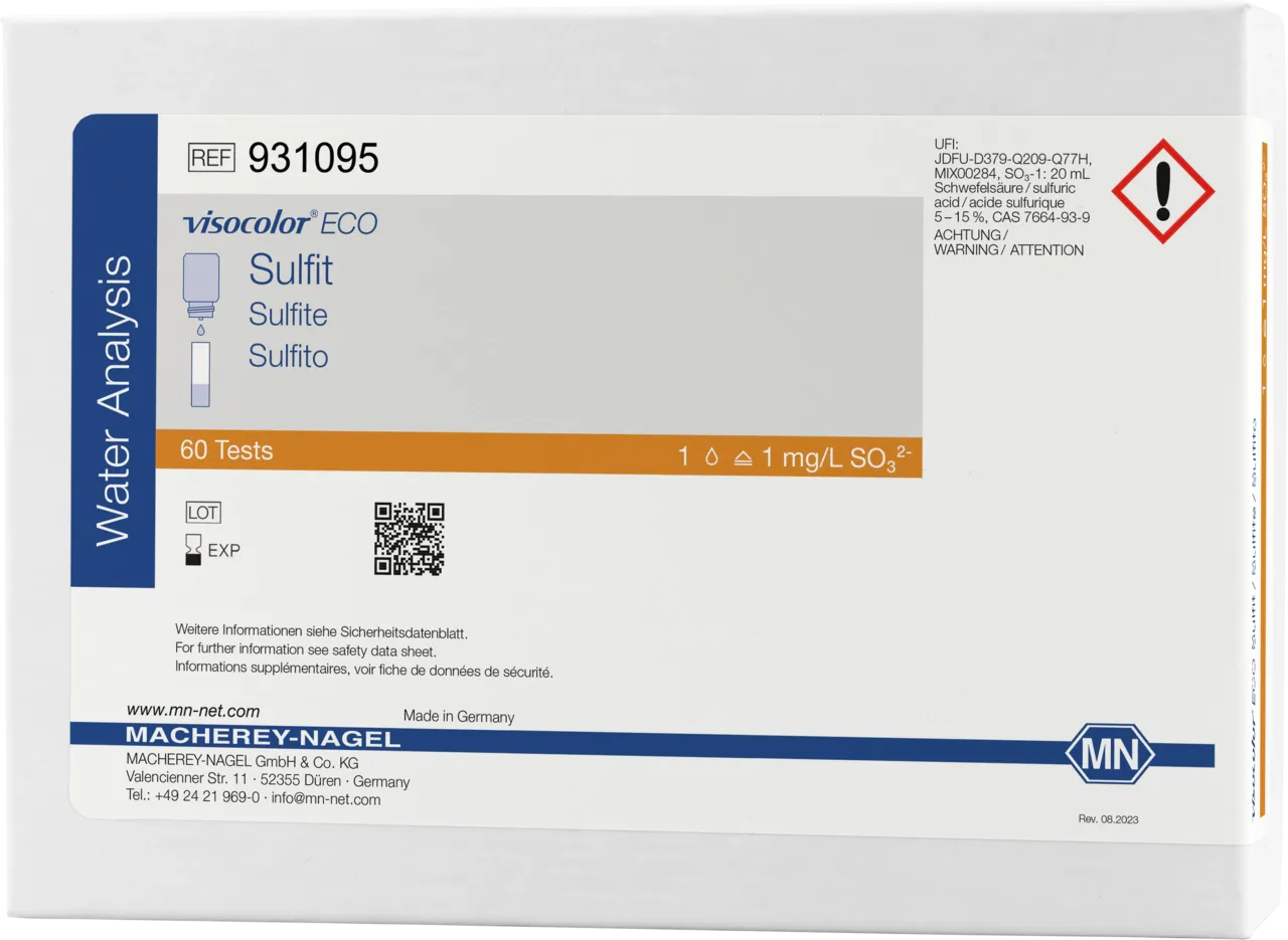 VISOCOLOR ECO Sulfite titration test kit measuring range: 1 drop = 1 mg/L SO32- sufficient for 60 determinations