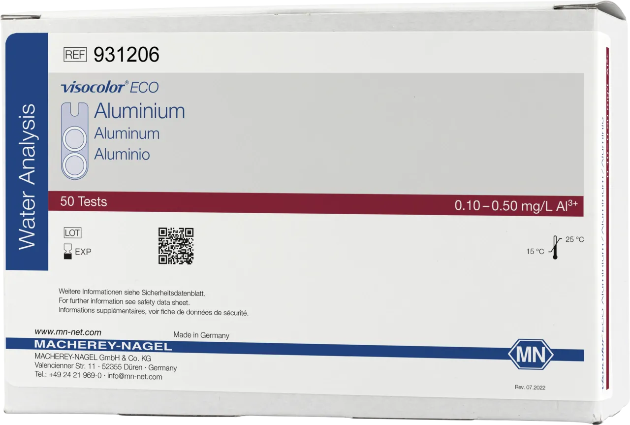 VISOCOLOR ECO Aluminium colorimetric test kit - refill pack - measuring range: 0.10-0.50 mg/L Al3+ sufficient for 50 determinations