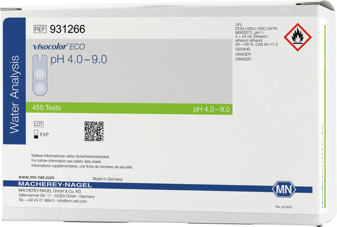 VISOCOLOR ECO pH 4.0-9.0 colorimetric test kit - refill pack - measuring range: pH 4.0-9.0 sufficient for 400 determinations