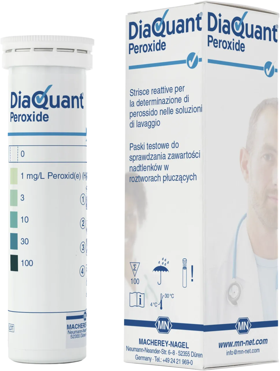 DiaQuant Peroxide box of 100 test sticks 6 x 95 mm