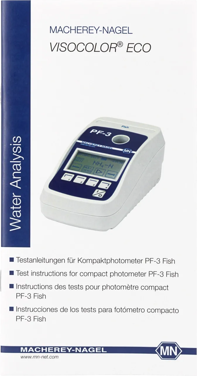 VISOCOLOR test instruction for VISOCOLOR Fish reagent case with PF-3 Fish