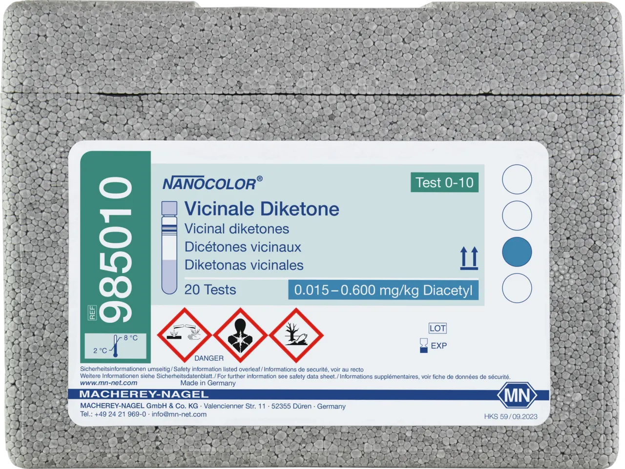 NANOCOLOR Vicinal diketones Tube test with Barcode pack of 20 tests