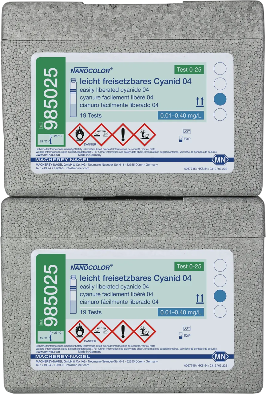 NANOCOLOR easily liberated cyanide 04 tube test measuring range: 0.01-0.40 mg/L CN sufficient for 20 determinations
